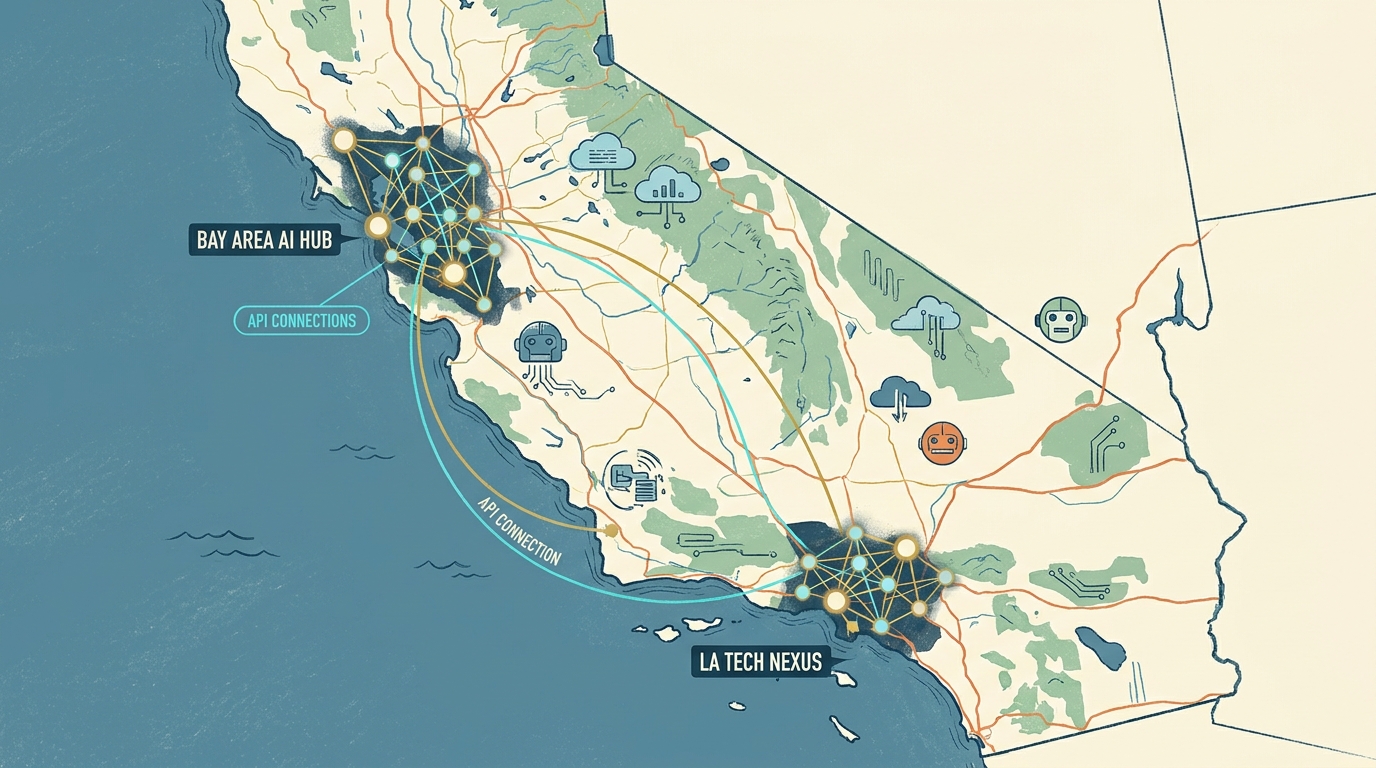 Map of AI App Development Company in California