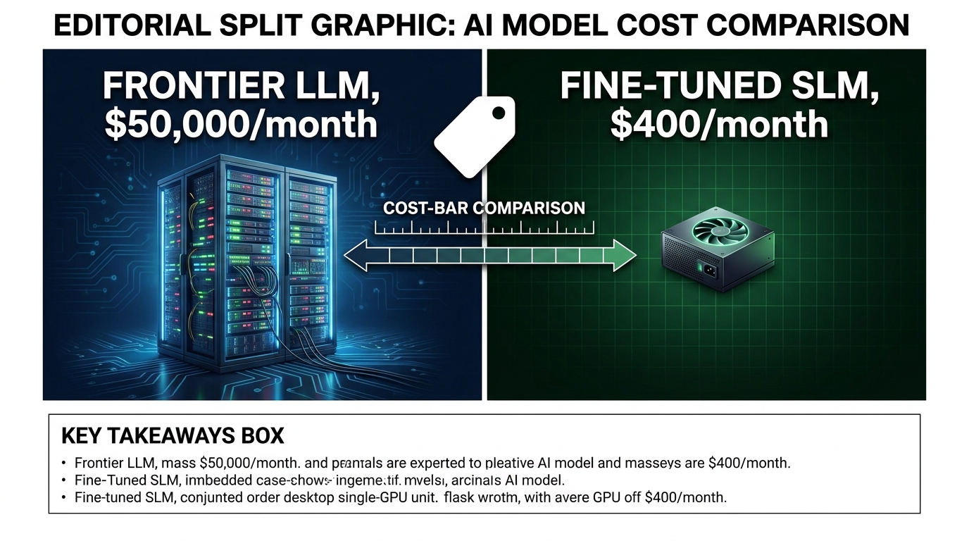 Small language models vs large language models 2026 cost comparison graphic showing enterprise infrastructure pricing